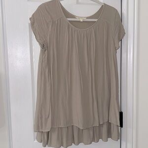 Matilda Jane khaki layered short sleeve blouse size medium